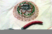 Load image into Gallery viewer, Copper, Black and Green Flower Kippah