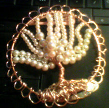 Load image into Gallery viewer, Pearl Tree of Life on black keyboard