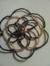 Load image into Gallery viewer, Lightweight Black and Gold Beaded Wire Kippah with Gold Button (Original Sold: expect variations)