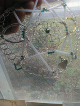Load image into Gallery viewer, The Healed Heart Mandala Kippah made with repurposed  and leftover beads and a heart charm