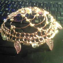 Load image into Gallery viewer, Freshwater Pearl Kippah for Woman, wire B Mitzvah kippa, Lightweight DIY wedding yarmulke
