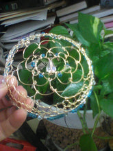 Load image into Gallery viewer, Malkhut Shekhinah Kippah, Gold and Blue Yarmulke, Lightweight Wire Kippah with Beading