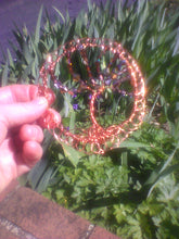 Load image into Gallery viewer, Copper Sparkle TOL Tree of Life with Amber Crystals Kippah