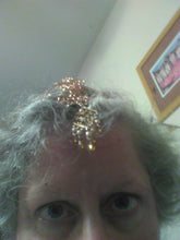 Load image into Gallery viewer, Custom Biblical Headdress with repurposed vintage dangle charms MADE TO ORDER: Allow UP TO ONE MONTH for completion