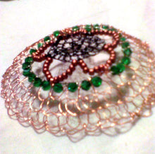 Load image into Gallery viewer, Copper, Black and Green Flower Kippah