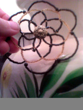 Load image into Gallery viewer, Lightweight Black and Gold Beaded Wire Kippah with Gold Button (Original Sold: expect variations)