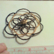 Load image into Gallery viewer, Lightweight Black and Gold Beaded Wire Kippah with Gold Button (Original Sold: expect variations)