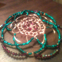 Load image into Gallery viewer, Teal and Burgundy Crystal Kippah