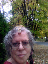 Load image into Gallery viewer, Custom Biblical Headdress with repurposed vintage dangle charms MADE TO ORDER: Allow UP TO ONE MONTH for completion