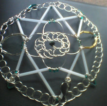 Load image into Gallery viewer, The Healed Heart Mandala Kippah made with repurposed  and leftover beads and a heart charm