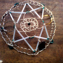 Load image into Gallery viewer, The Healed Heart Mandala Kippah made with repurposed  and leftover beads and a heart charm