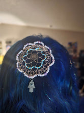 Load image into Gallery viewer, Best of Both Worlds Beaded Wire Kippah Pink and Blue Yarmulke MADE TO ORDER ORGINAL SOLD AT CRAFT SHOW