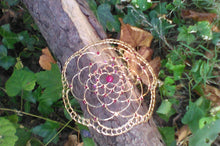 Load image into Gallery viewer, Ruby and Gold Juliet Cap Kippah