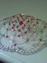 Load image into Gallery viewer, Ruby and Gold Juliet Cap Kippah