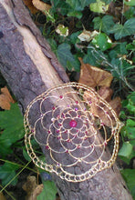 Load image into Gallery viewer, Ruby and Gold Juliet Cap Kippah