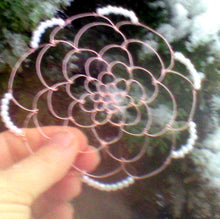 Load image into Gallery viewer, Rose gold and pearl kippah being held