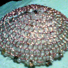 Load image into Gallery viewer, Spring blossom kippah, Kippah for Woman, Beaded Wire Kippah, Rose gold yarmulke