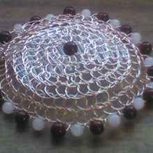 Load image into Gallery viewer, Made To Order: Rose Gold Kippah for Woman with Dark Pink and Light Pink Beading