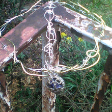 Load image into Gallery viewer, Wire priestess tiara headpiece with repurposed  jet dangle