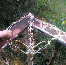 Load image into Gallery viewer, Wire priestess tiara headpiece with repurposed  jet dangle