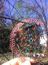 Load image into Gallery viewer, Dark Brown and Teal Yarmulke for Woman, Peacock Kippah MADE TO ORDER