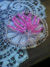 Load image into Gallery viewer, MADE TO ORDER: Pink Tree of Life Kippah with rose gold wire and pink crystals