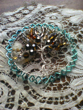 Load image into Gallery viewer, Tree of Life wall hanging on a background of French Lace.