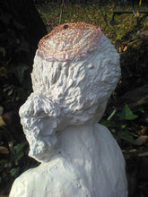 Load image into Gallery viewer, Copper  wire kippah with purple crystal focal and pink/purple/multi seed beads on bust