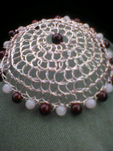 Load image into Gallery viewer, Made To Order: Rose Gold Kippah for Woman with Dark Pink and Light Pink Beading
