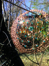 Load image into Gallery viewer, Dark Brown and Teal Yarmulke for Woman, Peacock Kippah MADE TO ORDER