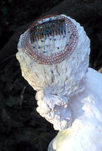 Load image into Gallery viewer, Dark Brown and Teal Yarmulke for Woman, Peacock Kippah MADE TO ORDER