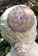 Load image into Gallery viewer, MADE  TO ORDER Teal, Purple, and Dark Copper Beaded  Wire Kippah for Woman
