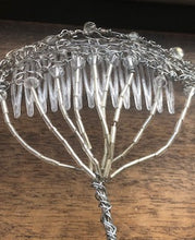 Load image into Gallery viewer, Silver Wire Tree of Life Hanukkiyah Kippah with Crystals
