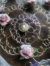 Load image into Gallery viewer, Winter Rose Kippah wire kippah for woman, beaded yarmulke,
