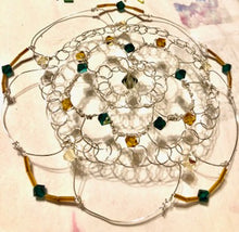 Load image into Gallery viewer, Rafael Kippah, beaded wire kippah mandala calming
