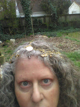 Load image into Gallery viewer, D&#39;vorah Headress Biblical Mother Kippah with Bee Charms, Bells and TOL MADE TO ORDER
