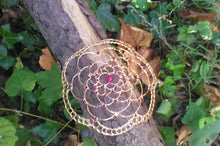 Load image into Gallery viewer, Ruby and Gold Juliet Cap Kippah
