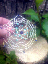 Load image into Gallery viewer, Spiky Blue Beaded Magen David Kippah for Woman
