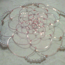 Load image into Gallery viewer, Rose gold and pearl kippah on white backgroundd

