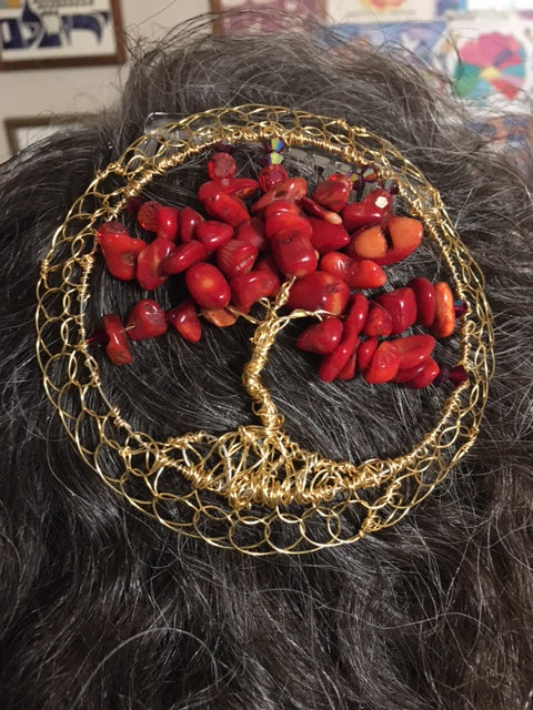 Fall Foliage Beaded Wire Tree of Life Kippah for Woman – Renaissance ...