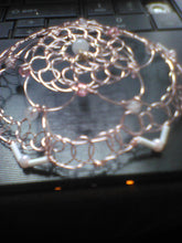 Load image into Gallery viewer, Pink Wire Kippah  Rose Gold Wire Yarmulke for Woman or Girl
