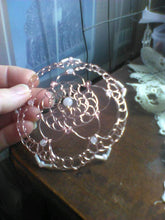 Load image into Gallery viewer, Pink Wire Kippah  Rose Gold Wire Yarmulke for Woman or Girl
