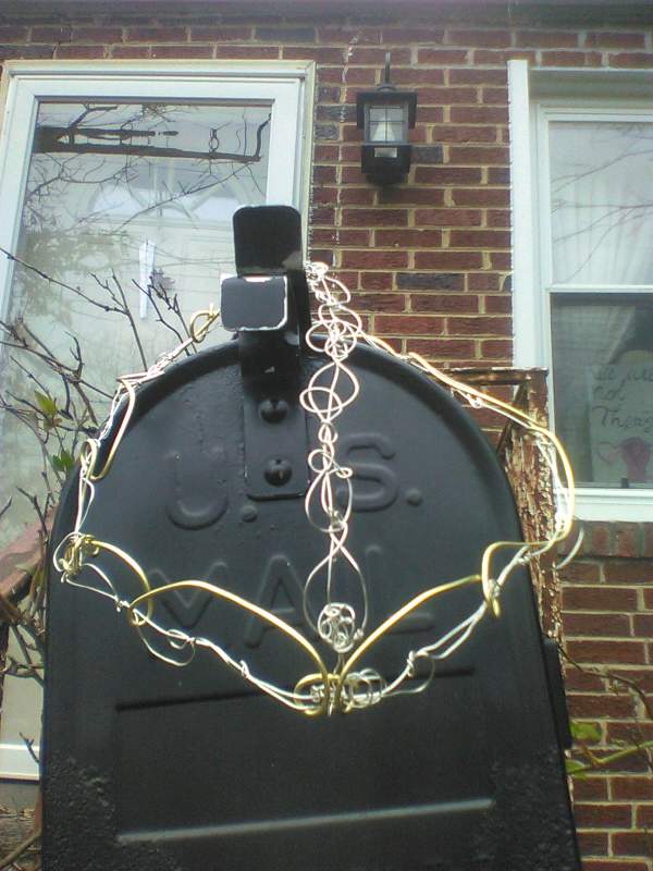 Wire priestess tiara headpiece with repurposed  jet dangle