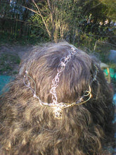Load image into Gallery viewer, Wire priestess tiara headpiece with repurposed  jet dangle
