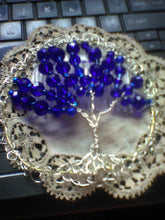 Load image into Gallery viewer, MADE TO ORDER Beaded Wire Tree of Life Kippah in Blue and Silver, TOL Yarmulke
