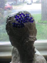 Load image into Gallery viewer, MADE TO ORDER Beaded Wire Tree of Life Kippah in Blue and Silver, TOL Yarmulke
