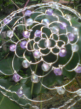 Load image into Gallery viewer, lavender and crystal beaded wire kippah for women 
