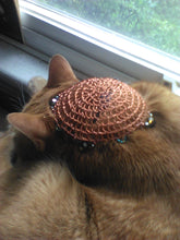 Load image into Gallery viewer, My cat, Nudnik, models the kippah
