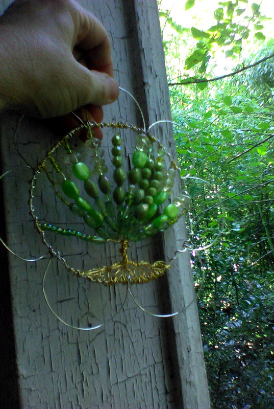OOAK Green Tree of Life Wall Hanging Cottagecore Home Decor