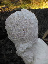 Load image into Gallery viewer, back view of bust with silver, pearl and crystal flower kippah
